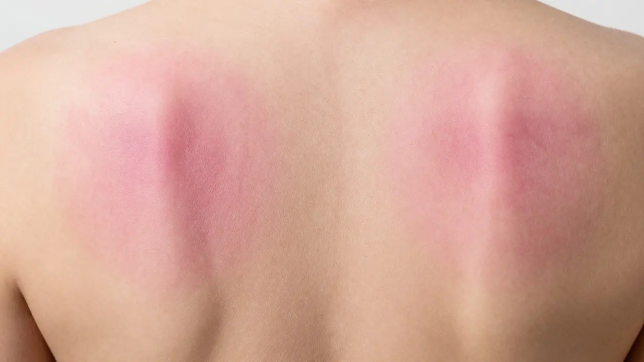 Close-up of fading circular cupping marks on skin with natural color gradients